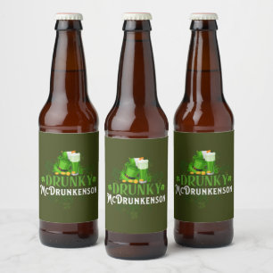 Drunky McDrunkerson St. Patrick's Day Bierflaschenetikett
