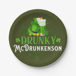 Drunky McDrunkerson St. Patrick's Day Pappteller