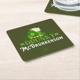Drunky McDrunkerson St. Patrick's Day Rechteckiger Pappuntersetzer