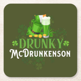 Drunky McDrunkerson St. Patrick's Day Rechteckiger Pappuntersetzer