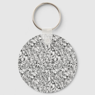 Druzy crystal - white gold color schlüsselanhänger