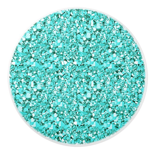 Druzy Kristall - Aquamarine Keramikknauf (Vorderseite)