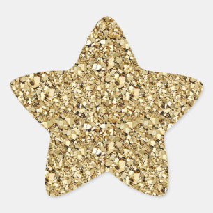Druzy Kristall - gelbe goldene Farbe Stern-Aufkleber