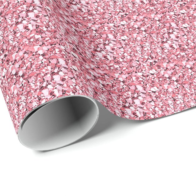 Druzy Kristall - Rosenquarzrosa Geschenkpapier (Rolleneckpunkt)