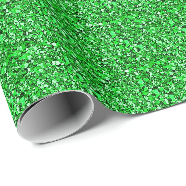 Druzy Kristall - smaragdgrün Geschenkpapier (Rolleneckpunkt)