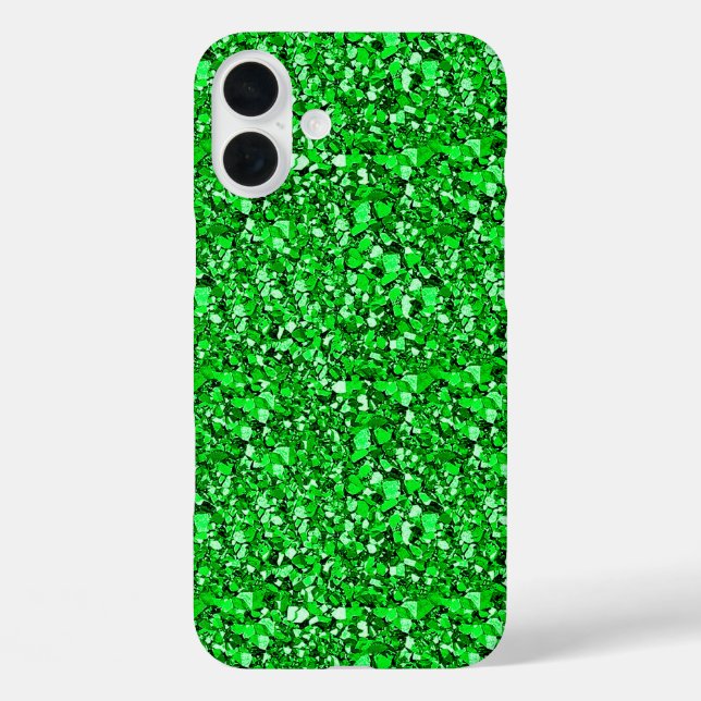 Druzy Kristall - smaragdgrün iPhone 16 Plus Hülle (Rückseite)