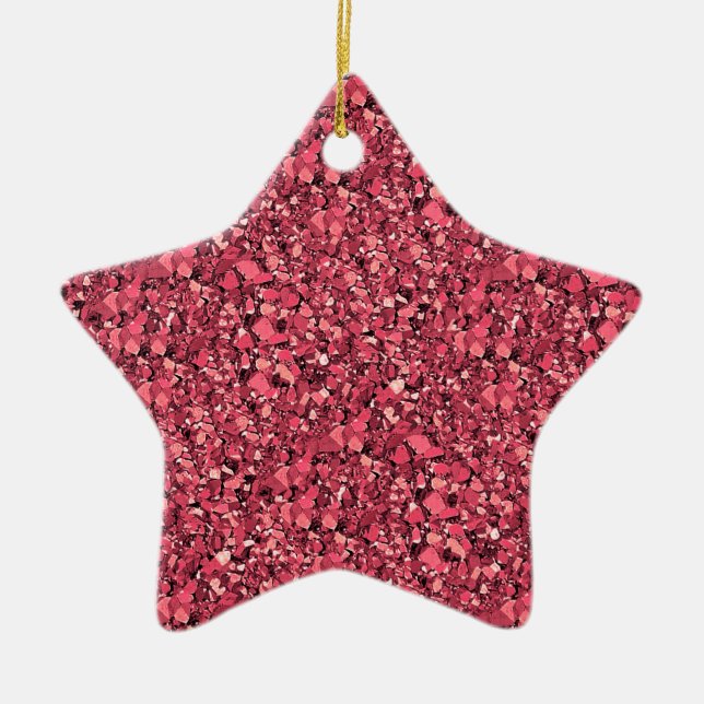 Druzy Quarzkristalle - granatrot Keramik Ornament (Vorne)