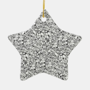 Druzy Quarzkristalle - weiß, goldfarben Keramik Ornament