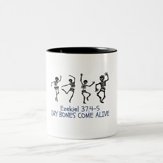 Dry Bones Come Alive Funny Christlich Halloween Zweifarbige Tasse (Mittel)