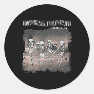 Dry Bones Come Alive Skelett Tanzen Halloween Runder Aufkleber