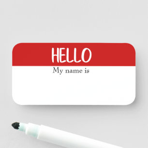 Dry Erase Hello Customizable Reusable Modern Namensschild