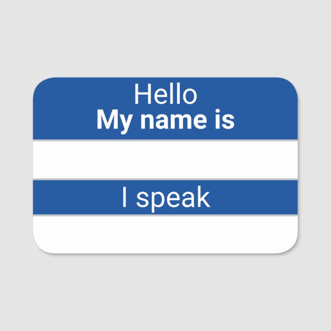 Dry Erase Language Name Tag Namensschild (Vorderseite)