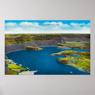 Dry Falls and Falls Lake, Grand Coulee Dam Poster