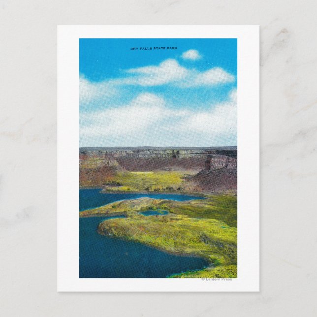 Dry Falls Staat Park, Grand Coulee Dam Postkarte (Vorderseite)