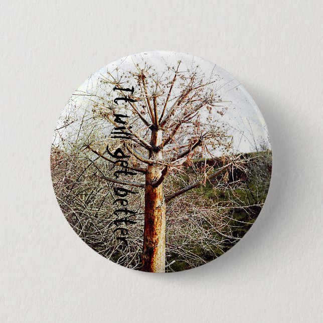 Dry Ferula Pflanze Button (Vorderseite)