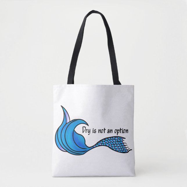 Dry ist kein optionaler blauer Meerjungfrau-Schwan Tasche (Vorderseite)