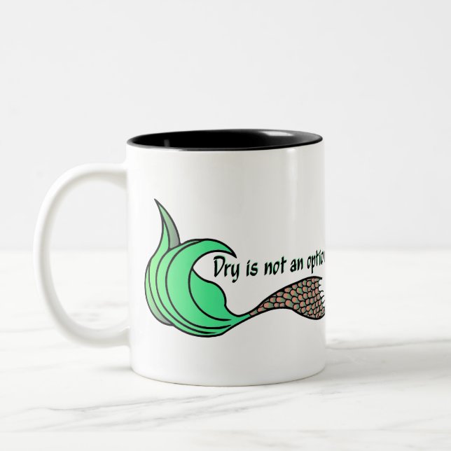 Dry ist keine Option für Orange und Grün Zweifarbige Tasse (Links)