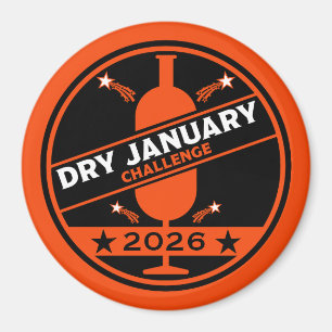 Dry January Challenge Ermutigung Magnet