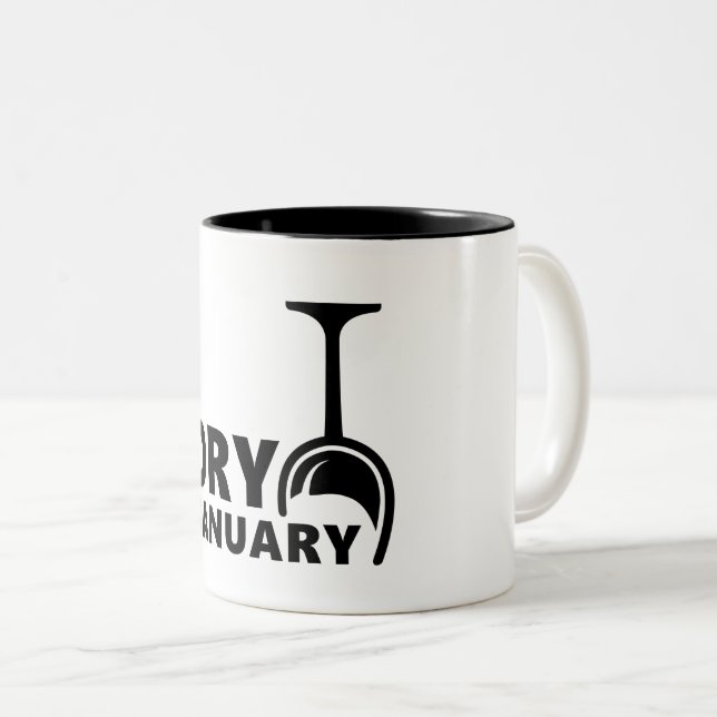 Dry january, één maand geen alcohol te drinken zweifarbige tasse (VorderseiteRechts)