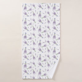 Dry Lavender Blume Bundles Lila Bow Pattern Badehandtuch