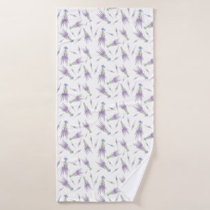 Dry Lavender Blume Bundles Lila Bow Pattern Badehandtuch