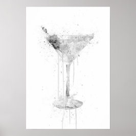 Dry Martini Cocktail Wandkunst-Druck (Graue Editio Poster