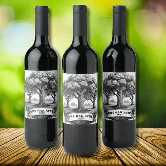 Dry Oak Acre Wine Label Weinetikett