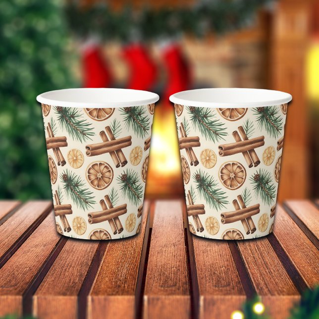 Dry Oranges Cinnamon Sticks Fir Branches Pappbecher (Von Creator hochgeladen)