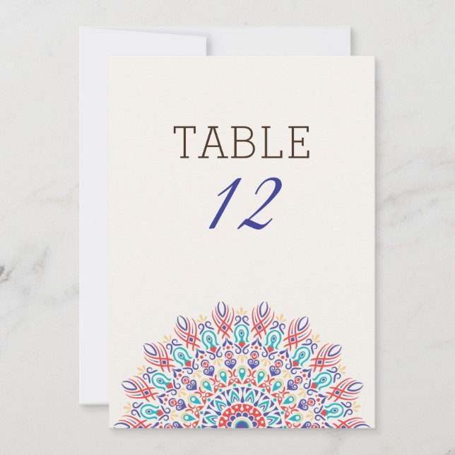 Dry Pampas Grass Mandala Wedding Table Number Einladung (Vorderseite)