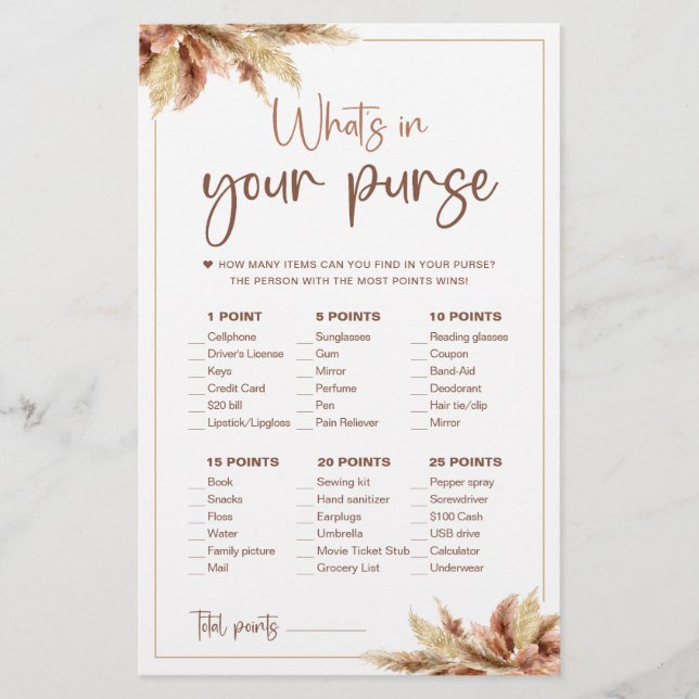 Dry Pampas Grass | Was ist in deinem Handspiel? (Vorderseite)