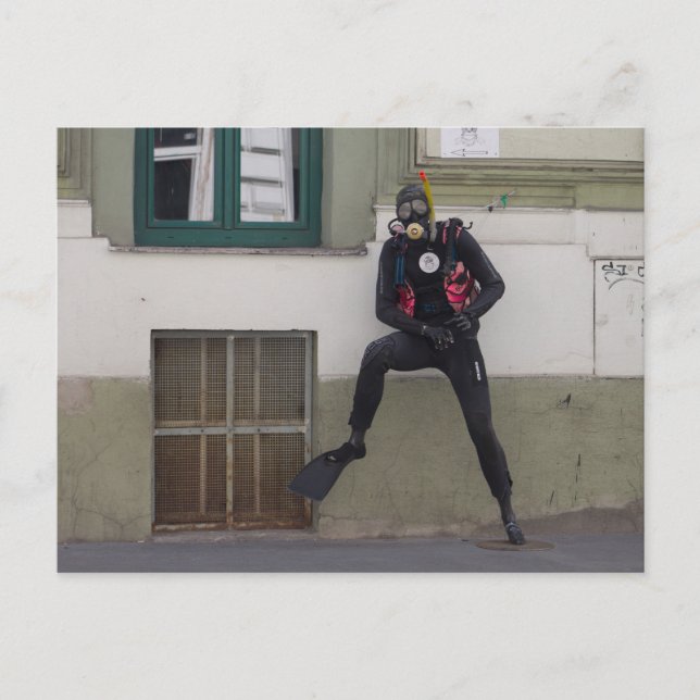 Dry Scuba Diver Postkarte (Vorderseite)