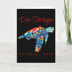 Dry Tortugas Nationalpark Aquarell Meeresschildkrö Karte