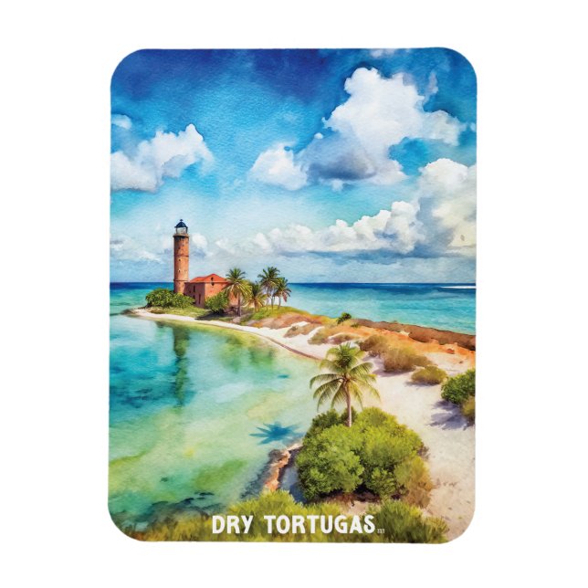 Dry Tortugas Nationalpark Aquarellbilder Magnet (Vertikal)