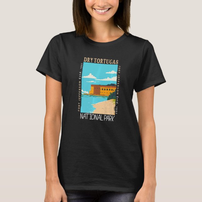 Dry Tortugas Nationalpark Florida Distressive Vint T-Shirt (Vorderseite)