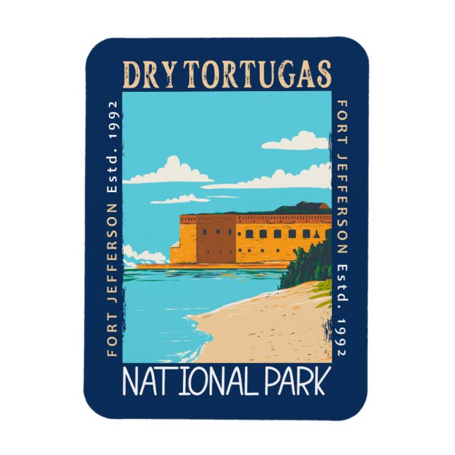 Dry Tortugas Nationalpark Florida Fort Jefferson Magnet (Vertikal)