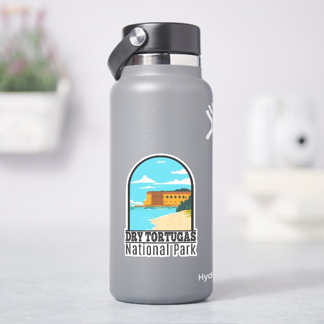 Dry Tortugas Nationalpark Florida Fort Retro Aufkleber (HydroFlask)