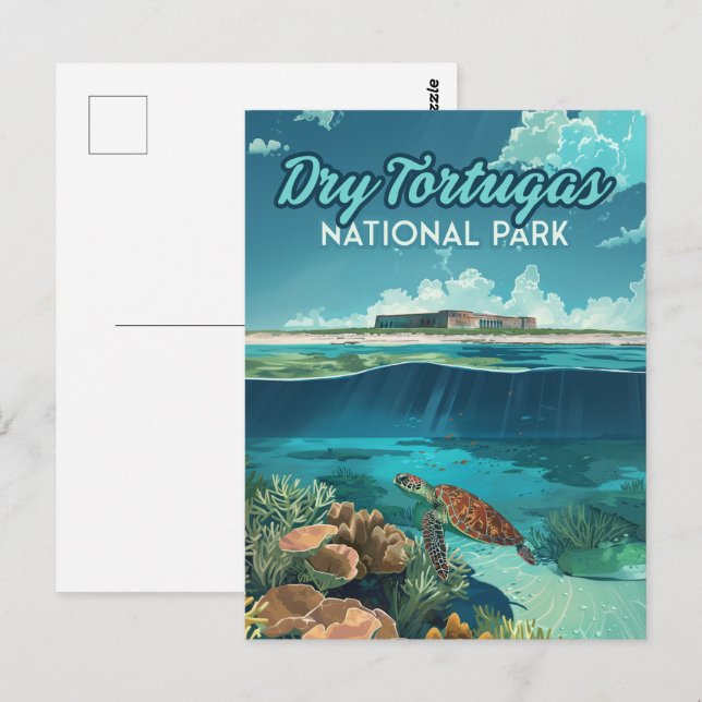Dry Tortugas Nationalpark Florida Turtle Postkarte (Vorne/Hinten)