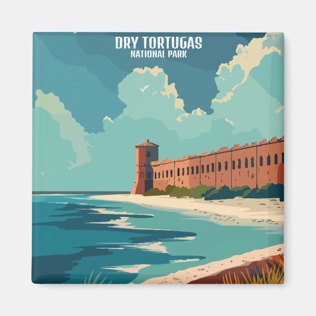 Dry Tortugas Nationalpark Florida Vintage Magnet (Vorne)