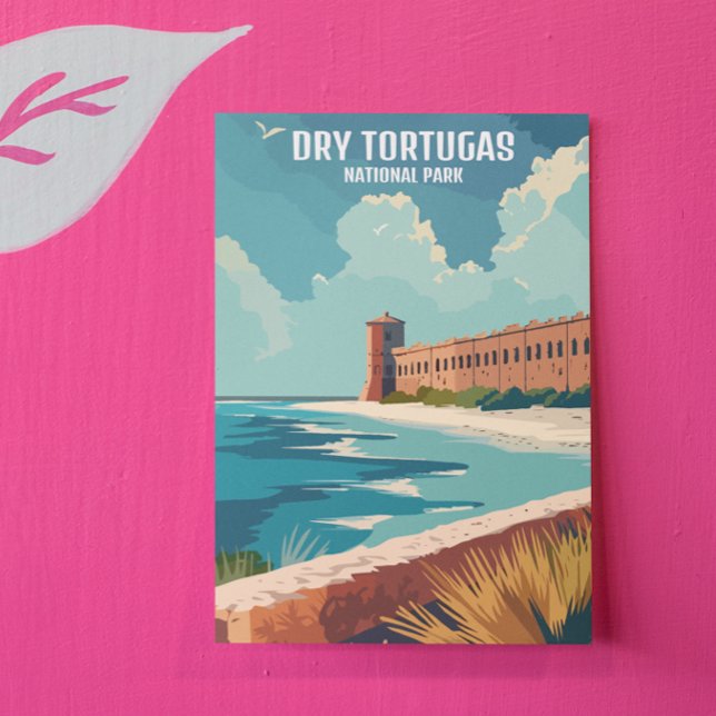 Dry Tortugas Nationalpark Florida Vintage Postkarte (dry tortugas florida national park postcard)