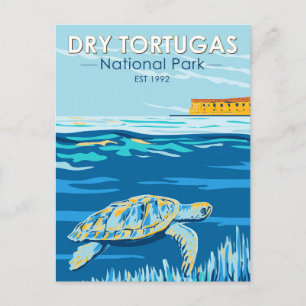 Dry Tortugas Nationalpark Schildkröte Vintage Postkarte