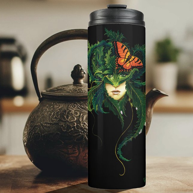Dryad Green Blätter Butterfly Thermosbecher (Von Creator hochgeladen)