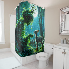 Dryad queen of the enchanted forest at night art duschvorhang