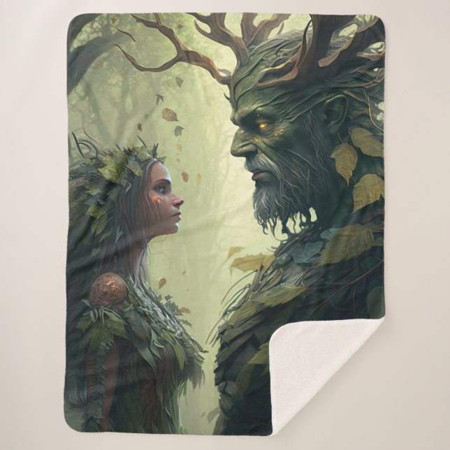 Dryad und ein Demigod Sherpa Blanket Sherpadecke (Vorderseite)