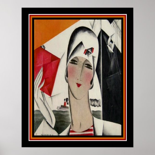Dryden Art Deco Fashion Print 16 x 20 ca. 1922 Poster (Vorne)