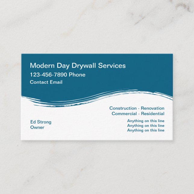 Drywall Contractant Conception Carte de visite mod (Devant)