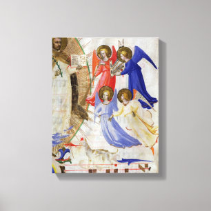ds 558 f.67v St Dominic mit vier musikalischen Leinwanddruck
