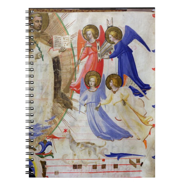 ds 558 f.67v St Dominic mit vier musikalischen Notizblock (Vorderseite)