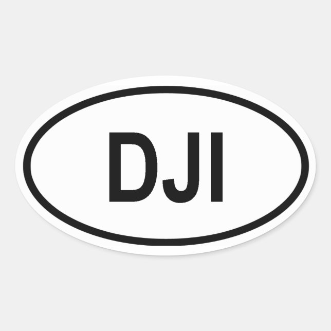 Dschibuti "DJI" Ovaler Aufkleber (Vorderseite)