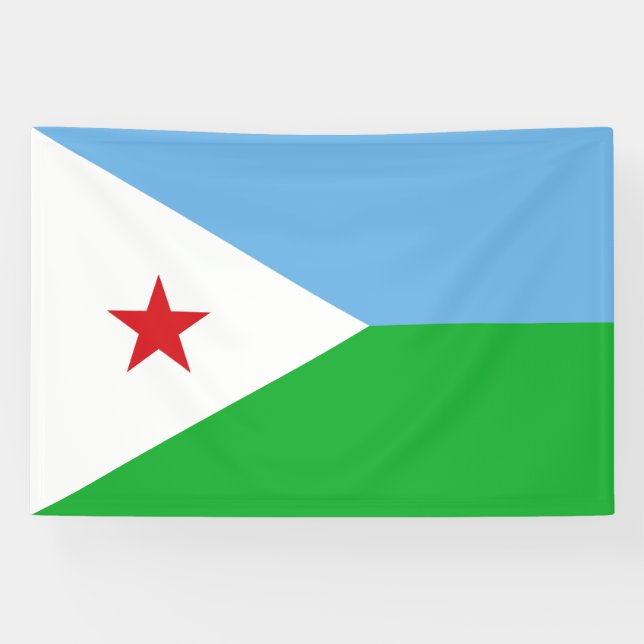 Dschibuti-Flagge Banner (Horizontal)