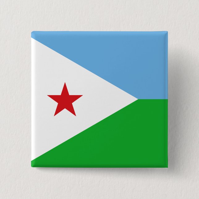 Dschibuti-Flagge Button (Vorderseite)